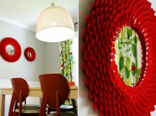 Chế gương đẹp từ muỗng nhựa