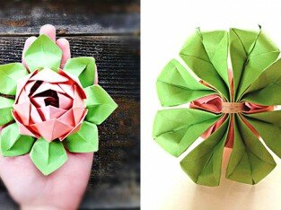 Gấp hoa sen tặng mẹ lễ Vu Lan