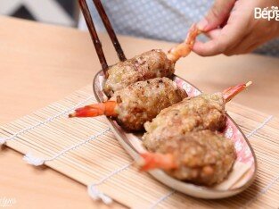 Chút hương mùa Thu với chả cốm bọc tôm