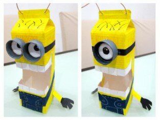 Lồng đèn Minion đáng yêu từ hộp sữa tươi