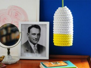 Làm đèn trang trí bếp từ dây thừng