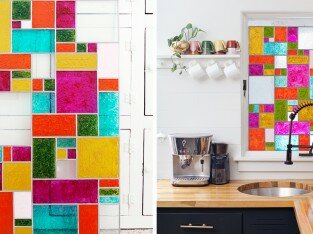 Tự làm tranh kính lung linh cho bếp