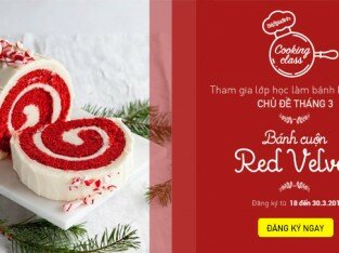 Học làm bánh miễn phí - Chủ đề: Bánh cuộn Red Velvet