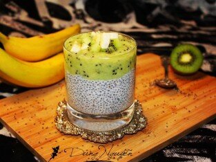 Chia Pudding , Kiwi và chuối