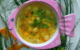 Súp cua hạt sen, bắp xay