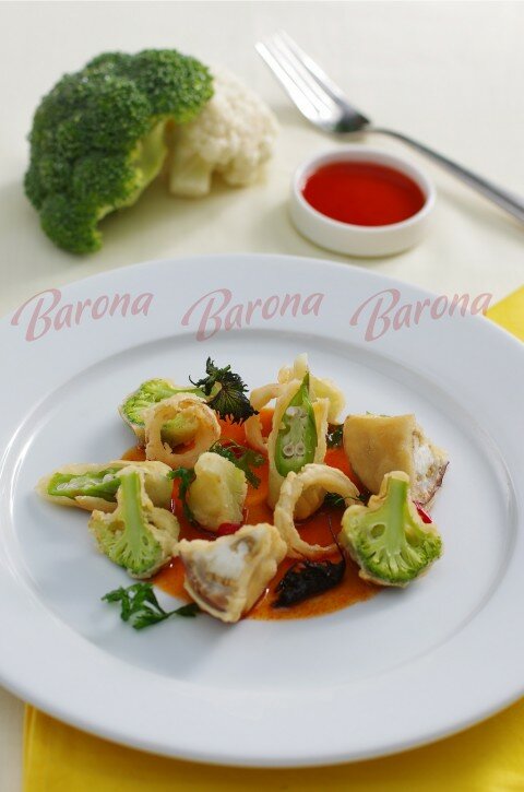 Rau củ chiên giòn sốt chua ngọt 