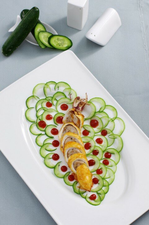 Mực dồn thịt xốt chua ngọt