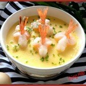 Trứng hấp tôm cho bé