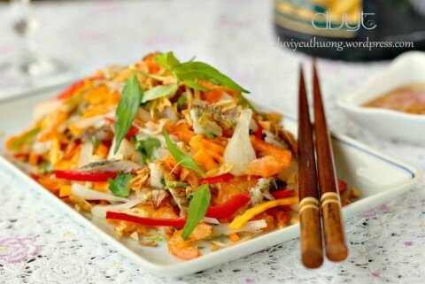 gỏi củ kiệu tôm khô 6b