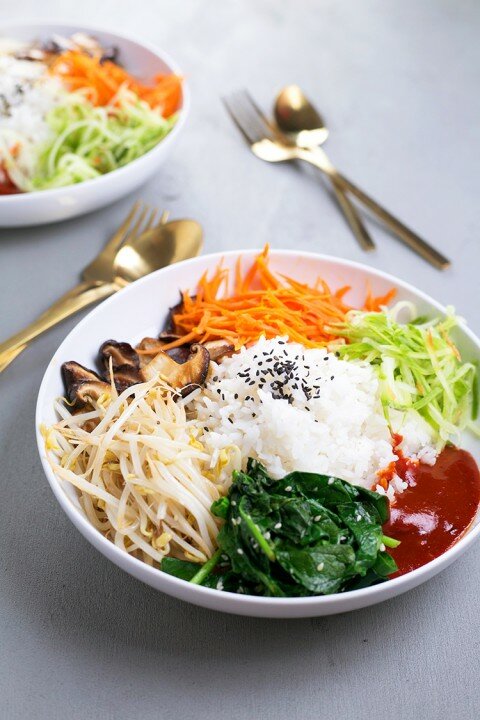 cơm chay trộn hàn quốc