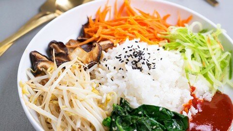 cơm chay trộn hàn quốc ava