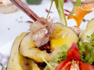 Bò tơ đu đủ đốt lò