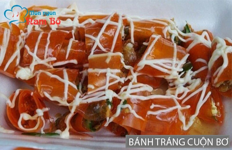 Bánh tráng cuốn bơ Bánh tráng cuốn bơ
