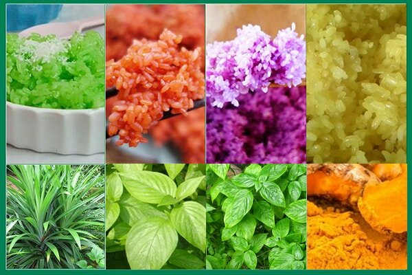 Các loại nguyên liệu tương ứng màu xôi