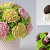 Khéo tay nướng chậu hoa cupcake tuyệt đẹp làm quà tặng mẹ 20/10