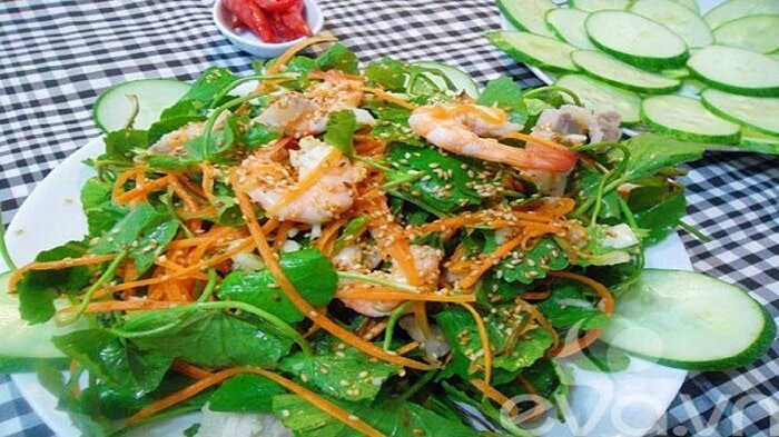 Món nộm rau má tôm thịt thơm ngon Món nộm rau má tôm thịt thơm ngon