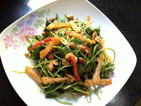 Cách làm nộm rau má chay 1