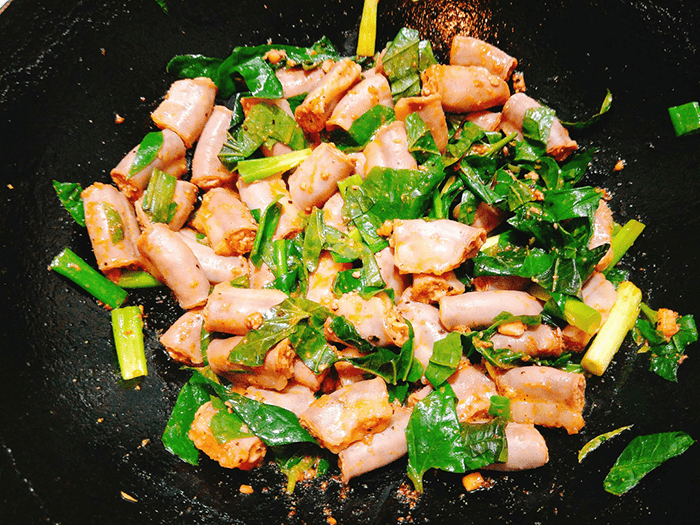 Lòng non xào lá lốt Lòng non xào lá lốt