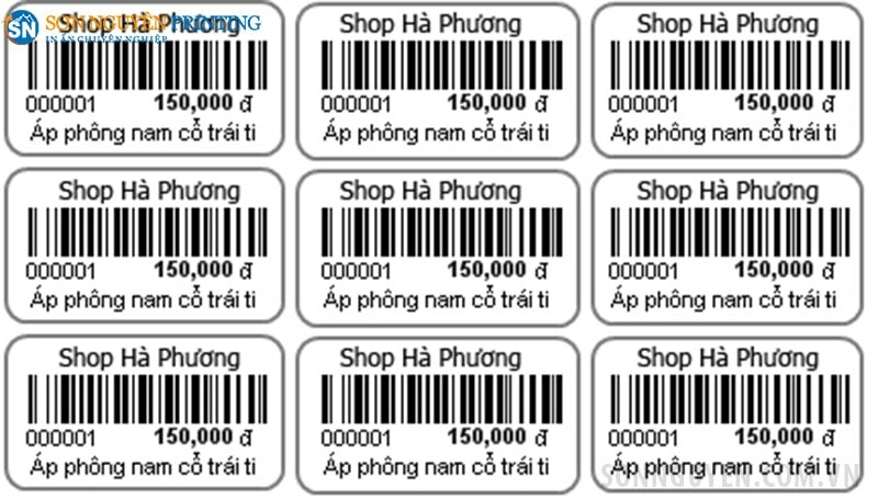 Mẫu tem giấy dán giá sản phẩm tại In Sơn Nguyên SNP Mẫu tem giấy dán giá sản phẩm tại In Sơn Nguyên SNP