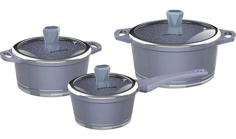Bộ nồi vân đá đáy Sunhouse SHG2003MMA