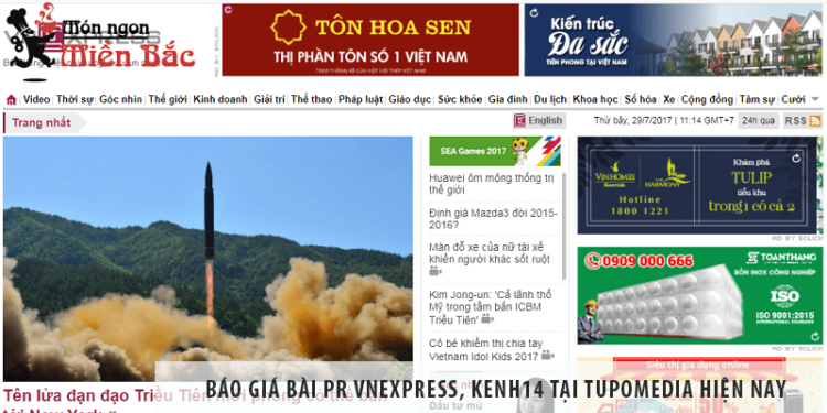 Báo giá bài PR Vnexpress, Kenh14 tại TupoMedia hiện nay