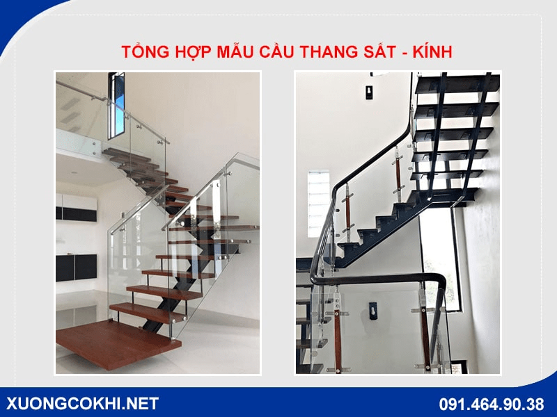 TOP 10 mẫu cầu thang sắt lan can kính đẹp, giá rẻ năm 2022 1 TOP 10 mẫu cầu thang sắt lan can kính đẹp, giá rẻ năm 2022