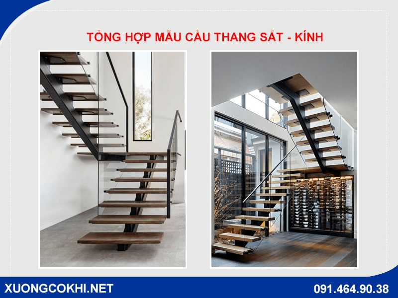 TOP 10 mẫu cầu thang sắt lan can kính đẹp, giá rẻ năm 2022 2 TOP 10 mẫu cầu thang sắt lan can kính đẹp, giá rẻ năm 2022