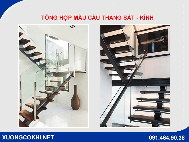 TOP 10 mẫu cầu thang sắt lan can kính đẹp, giá rẻ năm 2022 4 TOP 10 mẫu cầu thang sắt lan can kính đẹp, giá rẻ năm 2022