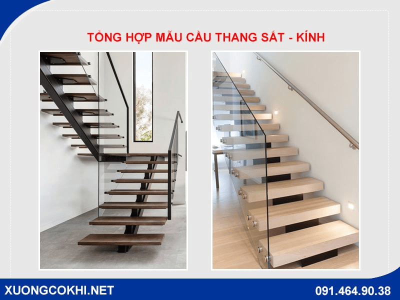 TOP 10 mẫu cầu thang sắt lan can kính đẹp, giá rẻ năm 2022 5 TOP 10 mẫu cầu thang sắt lan can kính đẹp, giá rẻ năm 2022
