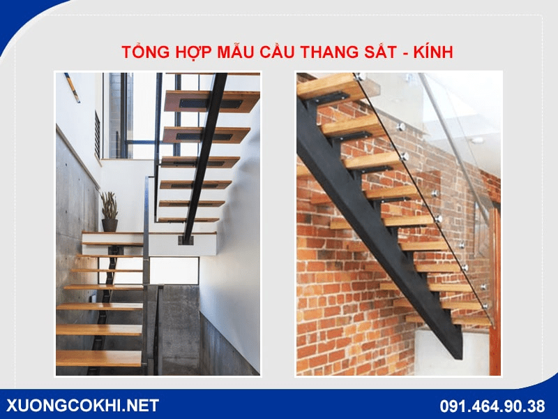 TOP 10 mẫu cầu thang sắt lan can kính đẹp, giá rẻ năm 2022 6 TOP 10 mẫu cầu thang sắt lan can kính đẹp, giá rẻ năm 2022