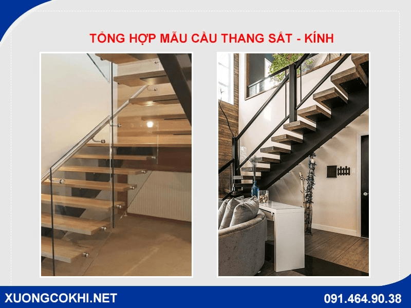 TOP 10 mẫu cầu thang sắt lan can kính đẹp, giá rẻ năm 2022 7 TOP 10 mẫu cầu thang sắt lan can kính đẹp, giá rẻ năm 2022