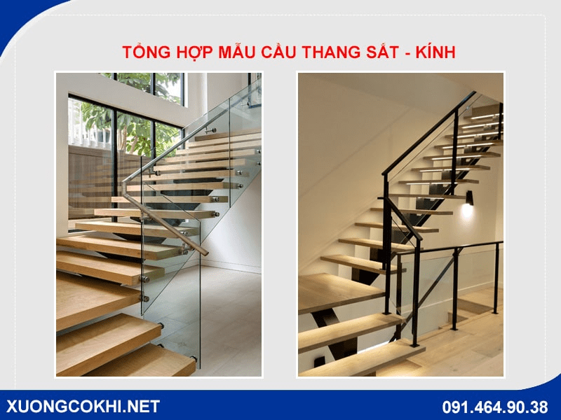 TOP 10 mẫu cầu thang sắt lan can kính đẹp, giá rẻ năm 2022 8 TOP 10 mẫu cầu thang sắt lan can kính đẹp, giá rẻ năm 2022