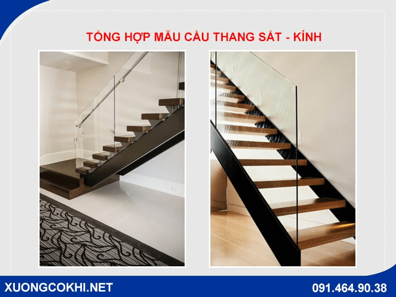 TOP 10 mẫu cầu thang sắt lan can kính đẹp, giá rẻ năm 2022 9 TOP 10 mẫu cầu thang sắt lan can kính đẹp, giá rẻ năm 2022